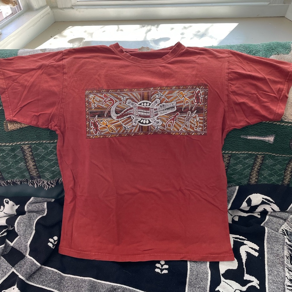 Authentic aboriginal crocodile hunt tee